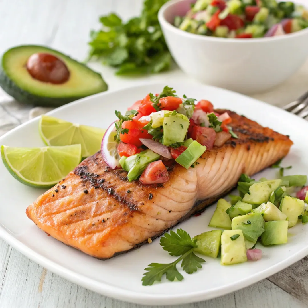 Grilled Salmon with Avocado Salsa