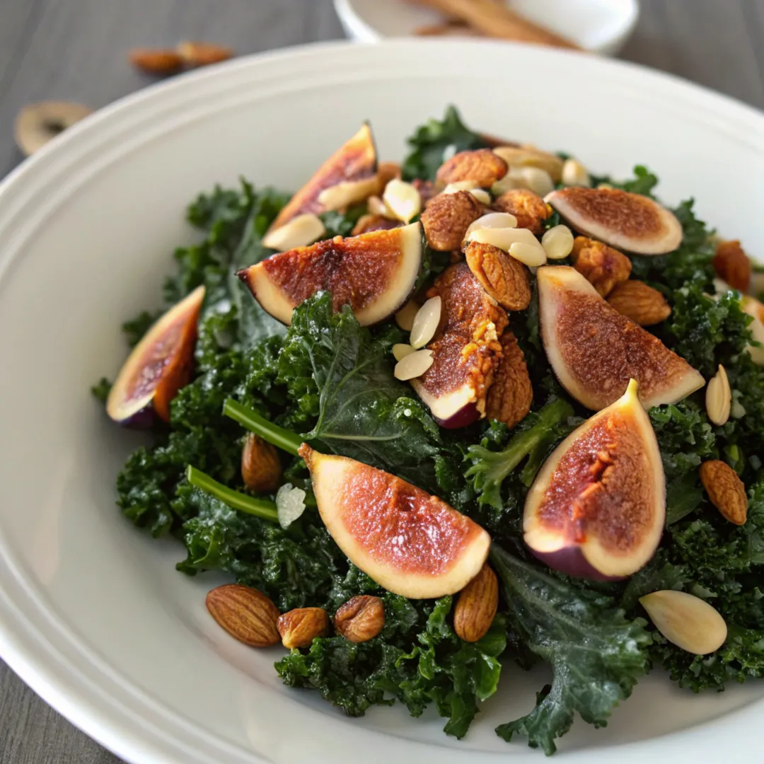 Kale Salad with Toasted Almonds & Figs