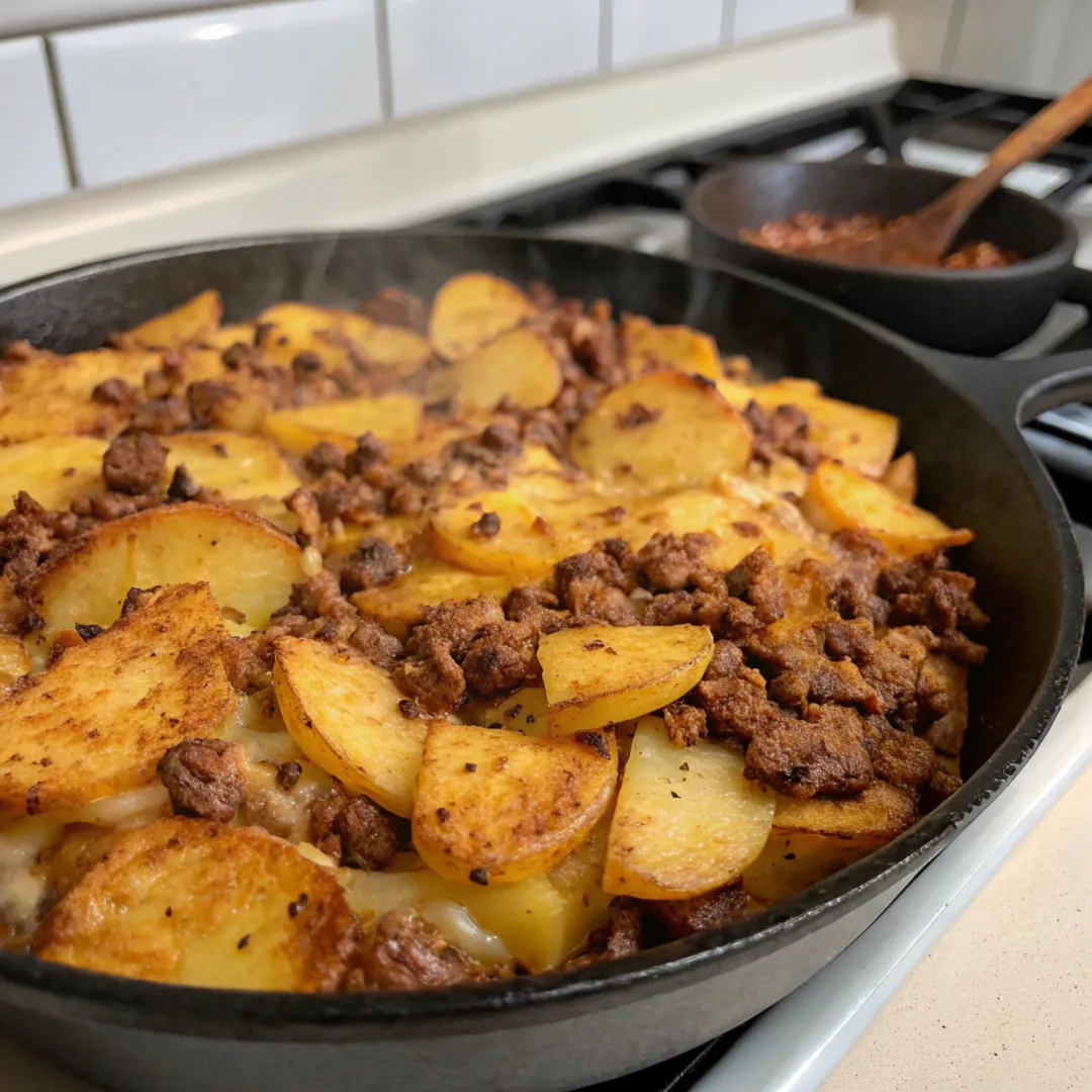 Healthy Beef Meals for Dinner – Potato-Topped Ground Beef Skillet