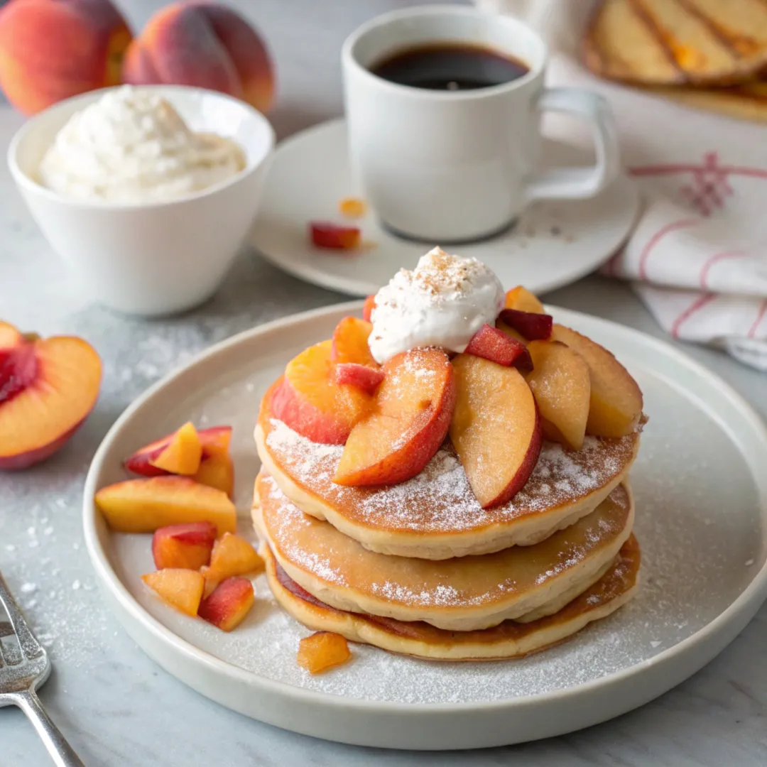 Simple Peach Breakfast Recipes – Peach Pancakes and Coffee
