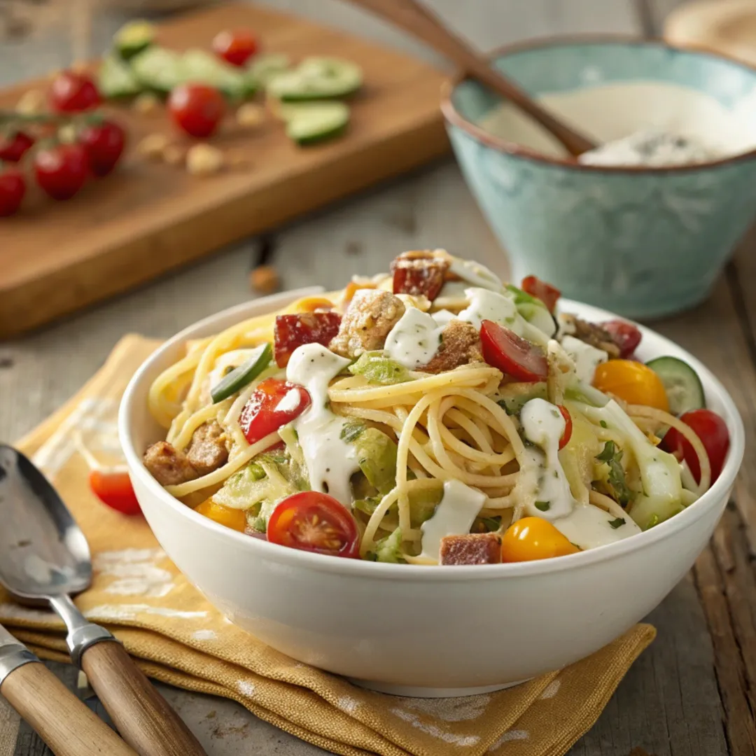California Spaghetti Salad Recipe Pioneer Woman with Creamy Dressing