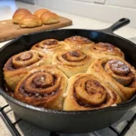 Cast Iron Sourdough Cinnamon Rolls
