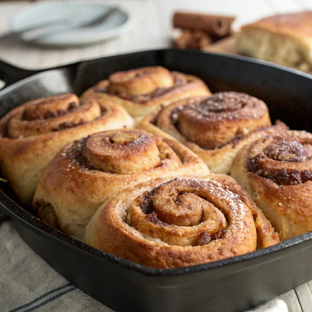 Cast Iron Sourdough Cinnamon Rolls