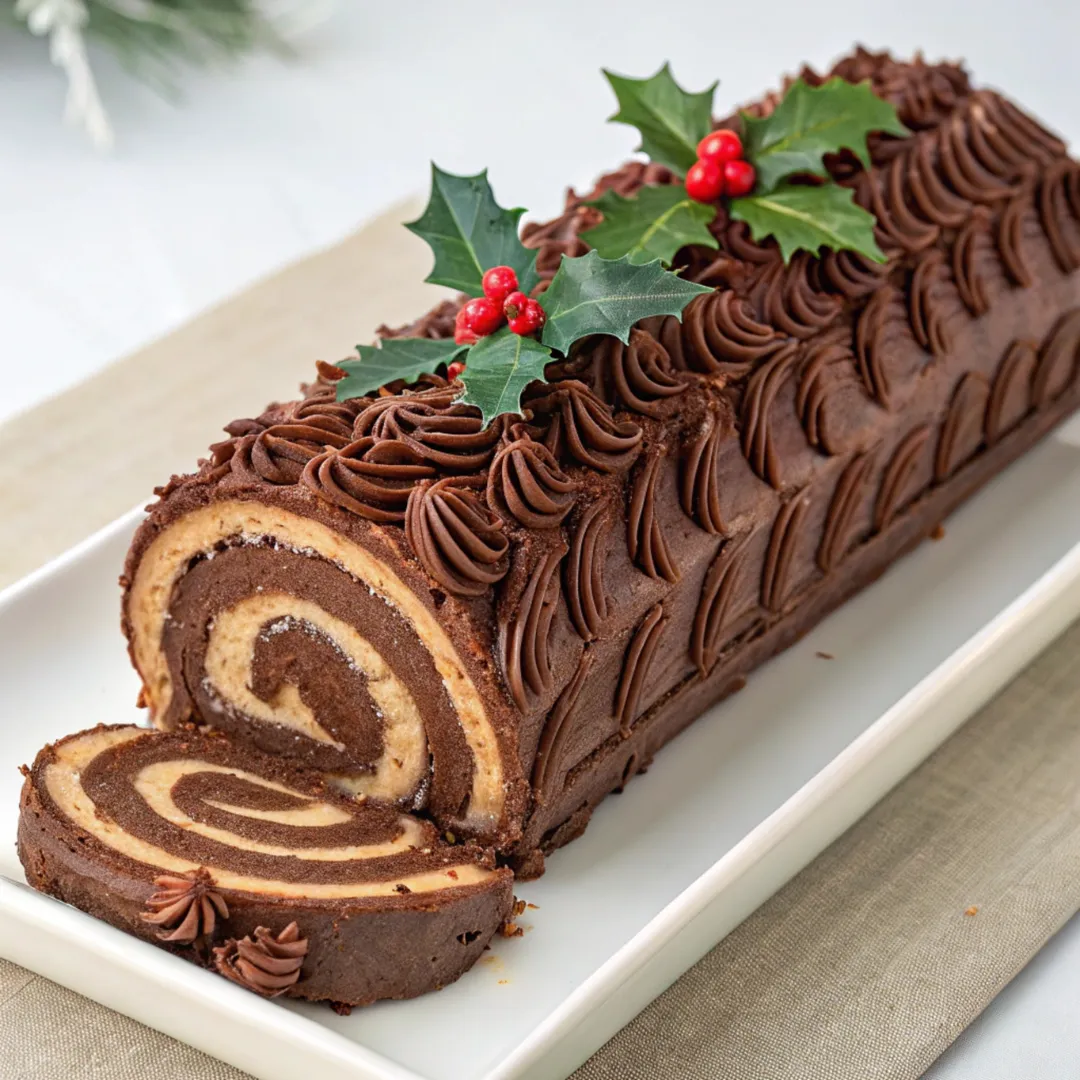 Decadent Chocolate Yule Log Cake 🎂