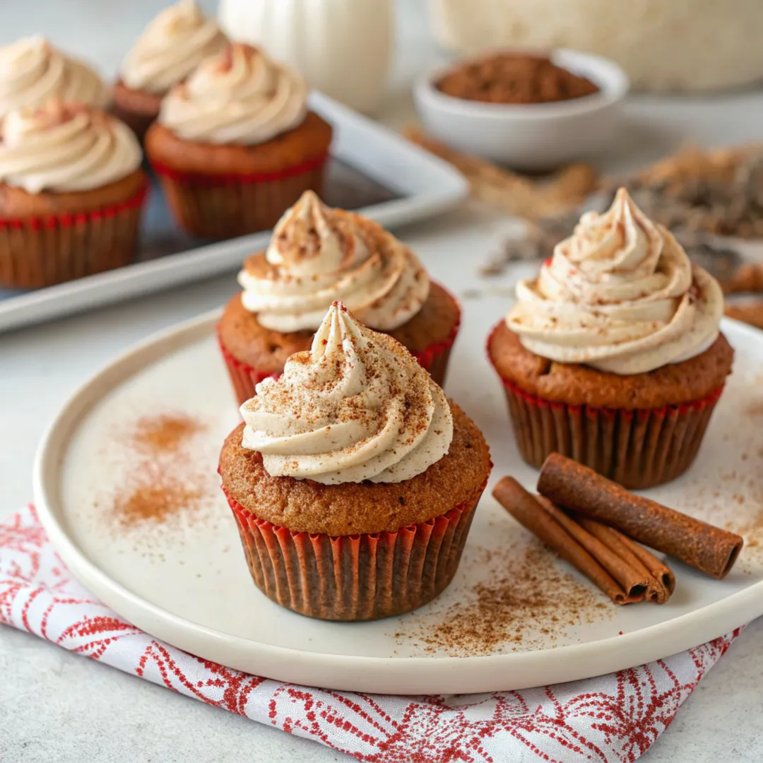 Gingerbread Cupcakes with Cinnamon Cream Cheese Frosting 🧁