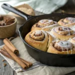 Delicious Cinnamon Rolls in Cast Iron Skillet with Yeast