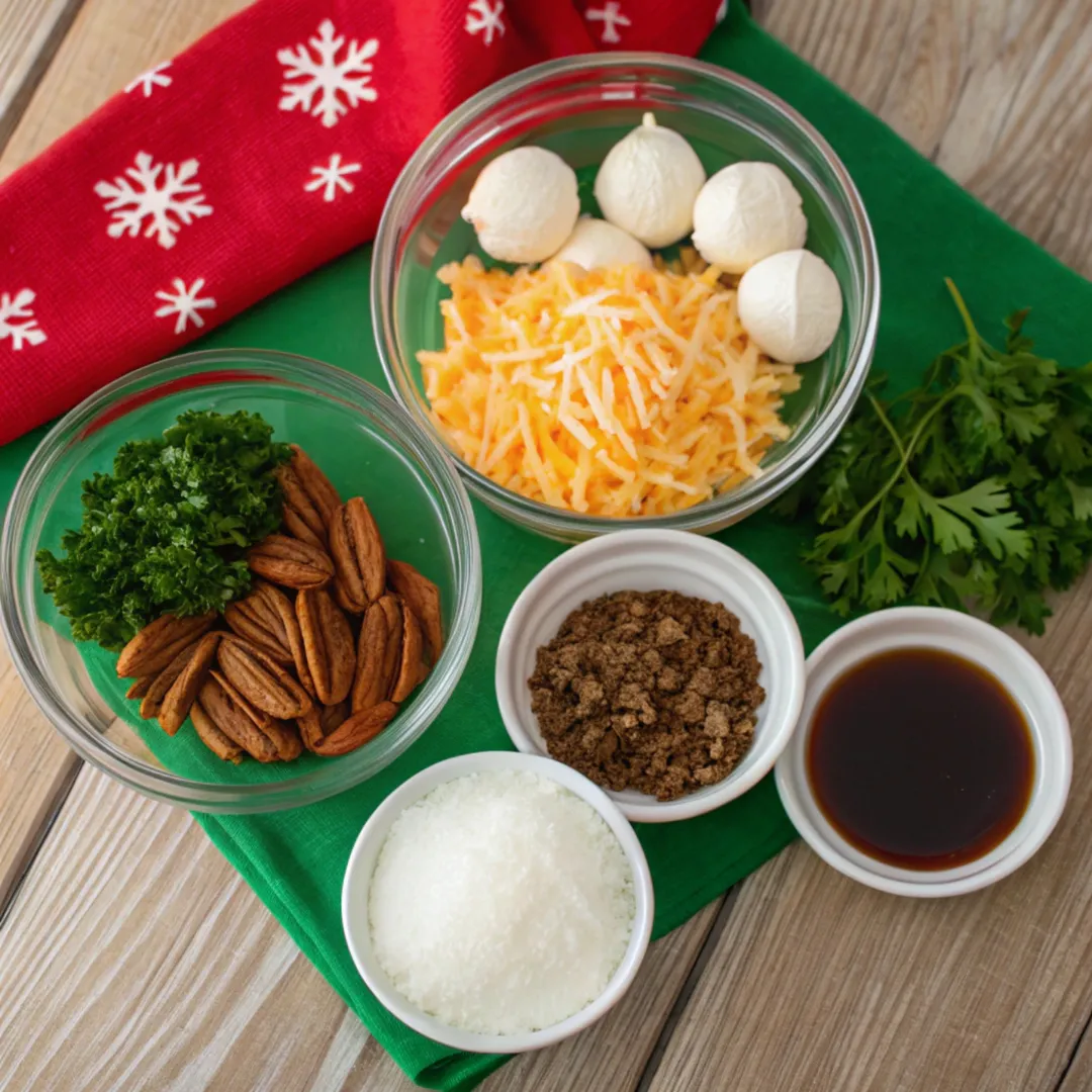 Ingredients for Christmas Ornament Cheese Balls
