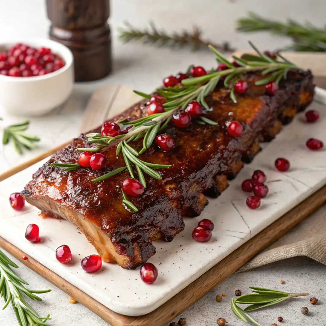 Pomegranate-Glazed Christmas Ribs