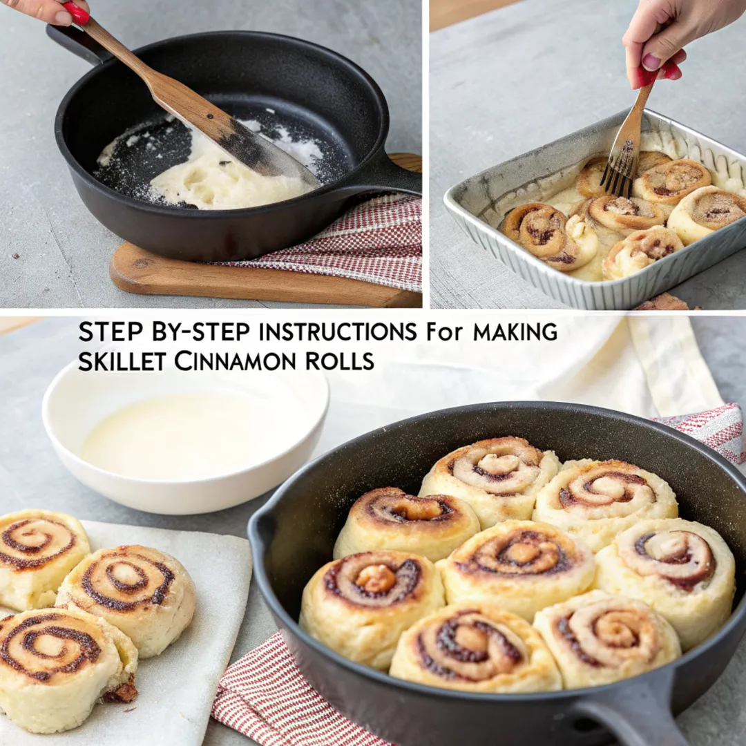 Step-by-Step Instructions for Skillet Cinnamon Rolls No Oven