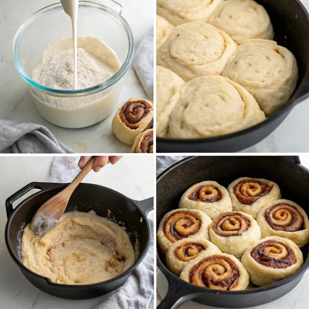 Step-by-Step Instructions to Make Cinnamon Rolls in Cast Iron Skillet with Yeast:
