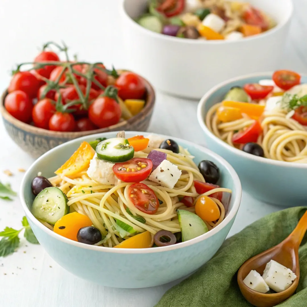 Variations of California Spaghetti Salad with Italian Dressing