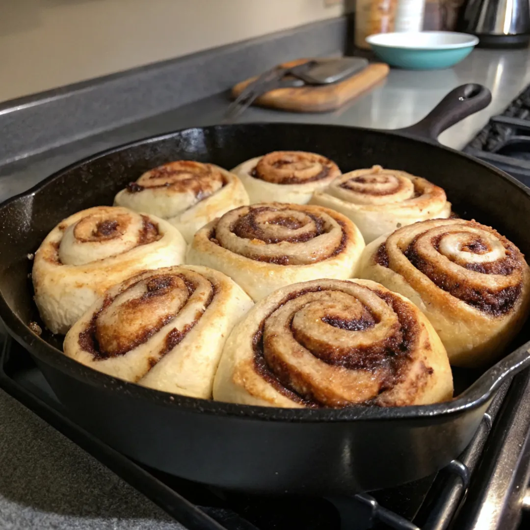 Why Bake Store Bought Cinnamon Rolls in a Cast Iron Skillet?