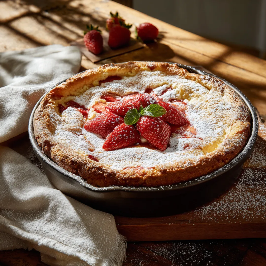 strawberry ooey gooey butter cake fresh baked