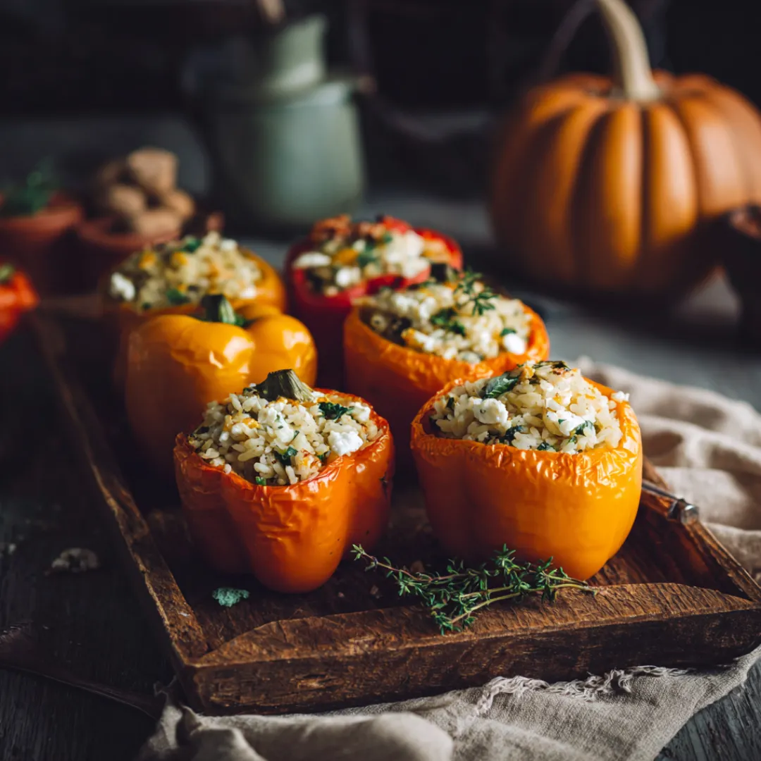 Stuffed pumpkin bell peppers festive fall recipe