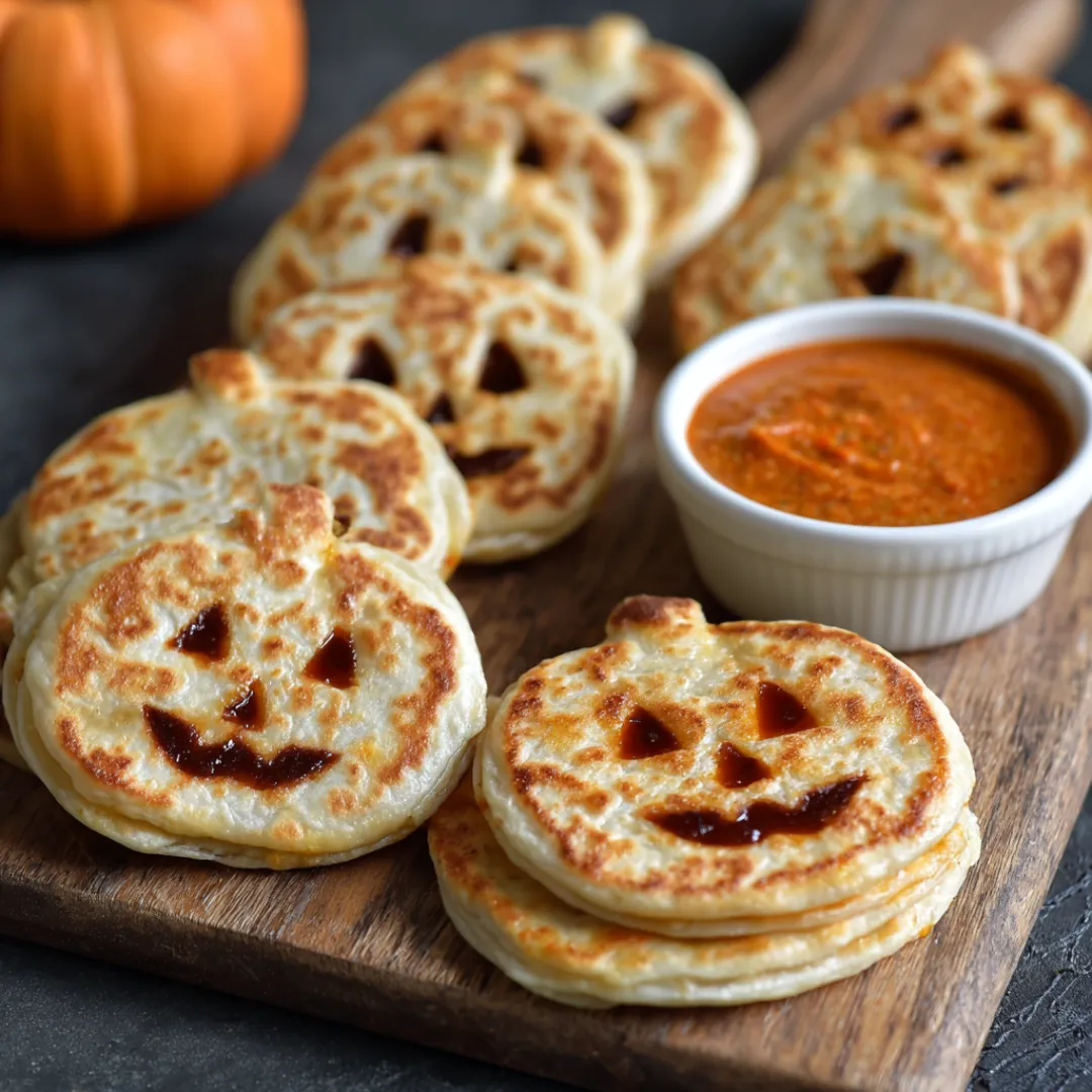 Jack-o’-Lantern Mini Quesadillas Halloween Recipe
