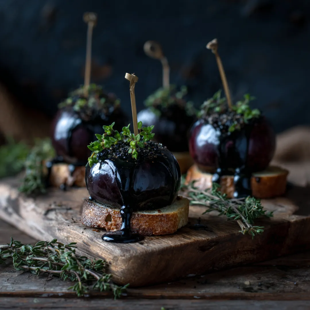 Poison Apple Crostini Halloween appetizer