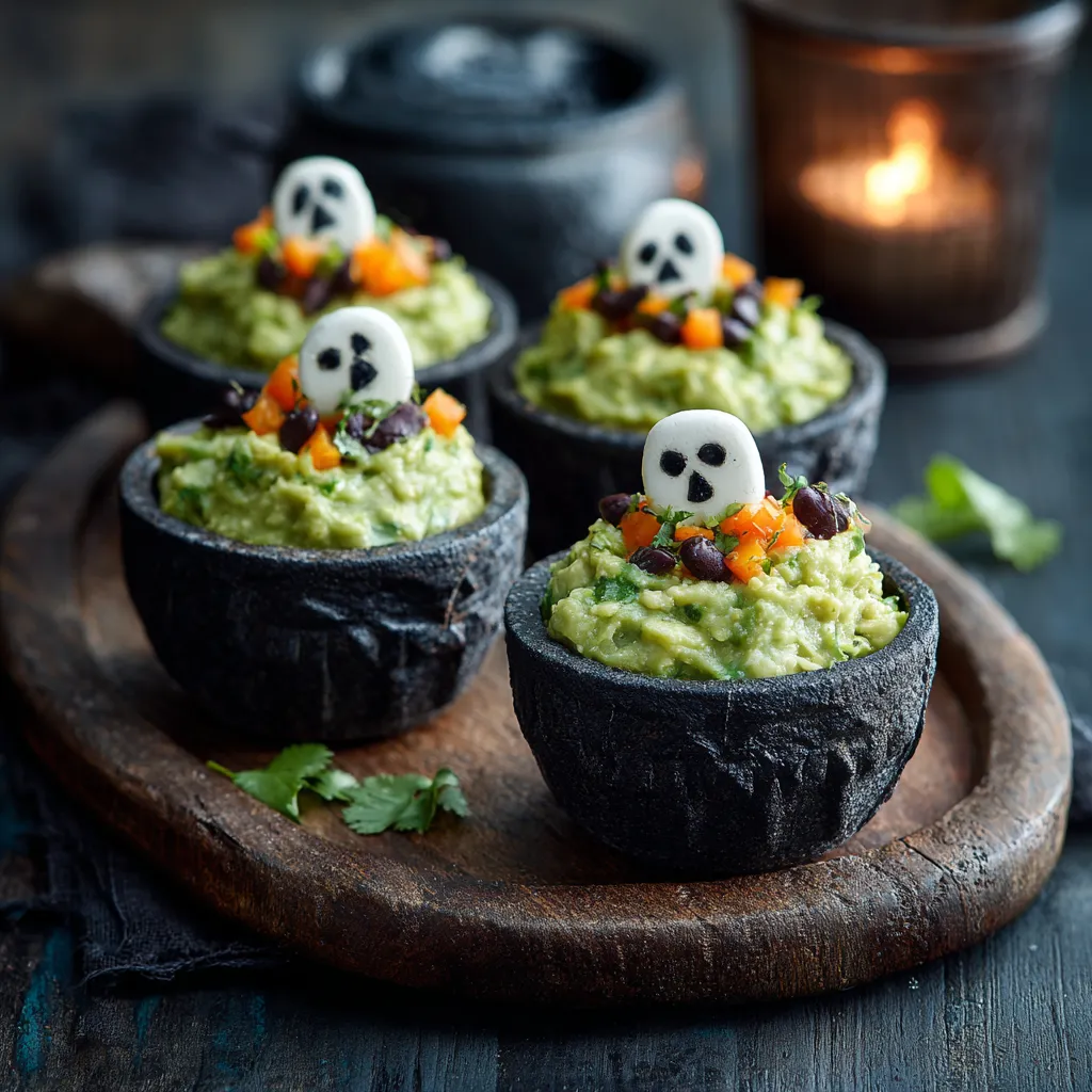 Graveyard Guacamole Cups Halloween Recipe