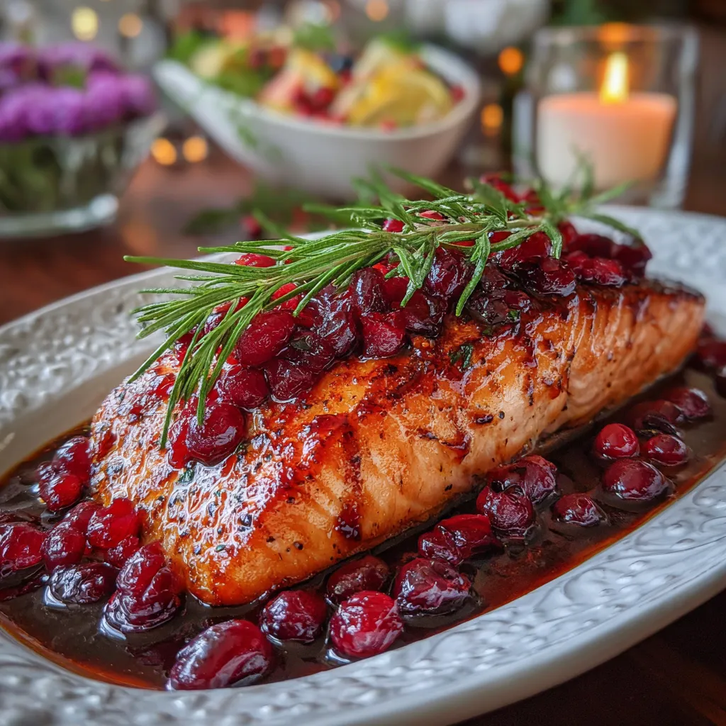Baked Salmon with Cranberry Glaze 🍇🐟