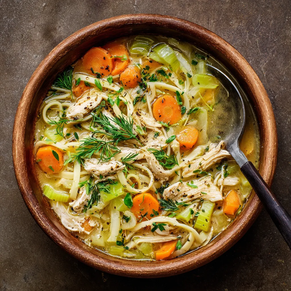 Chicken Noodle Soup with Vegetables — Nutrient-Dense Version
