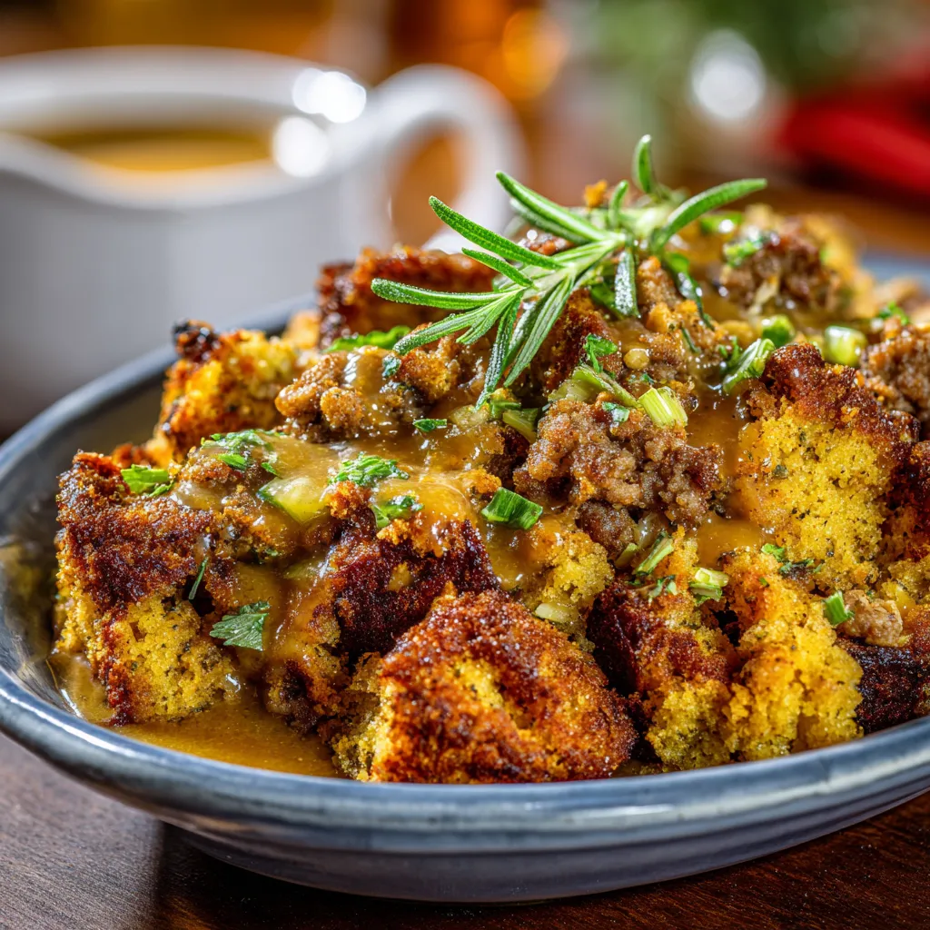 Cornbread Dressing with Sausage – A Comforting Southern Classic 🍽️