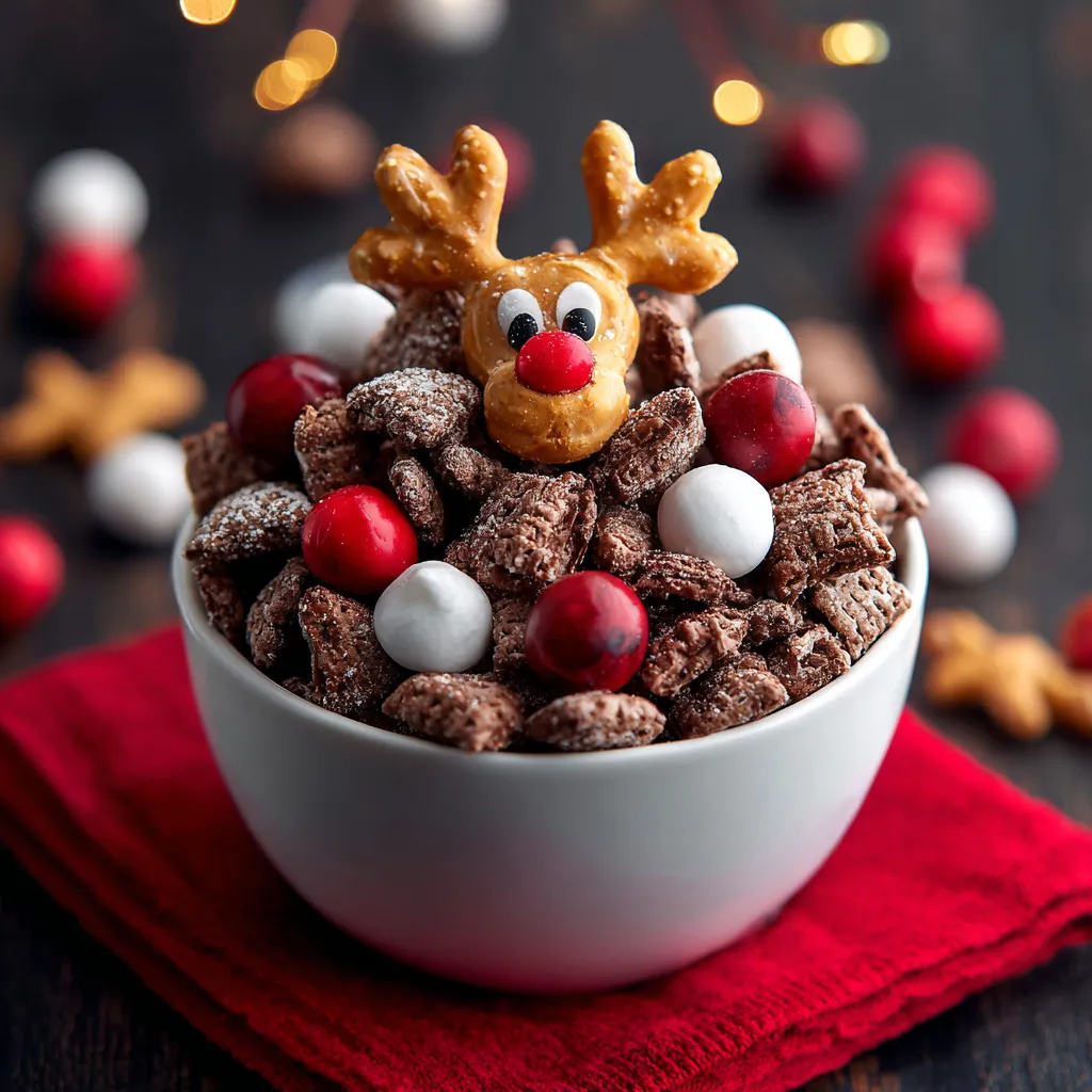Peanut Butter Chocolate Reindeer Chow