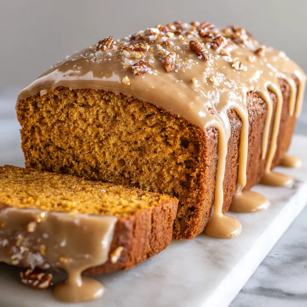 Pumpkin Bread with Gold Sugar Glaze