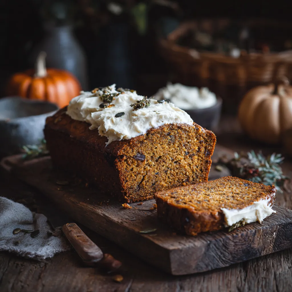 Pumpkin Bread with Mascarpone Frosting – A Cozy Autumn Delight 🍂