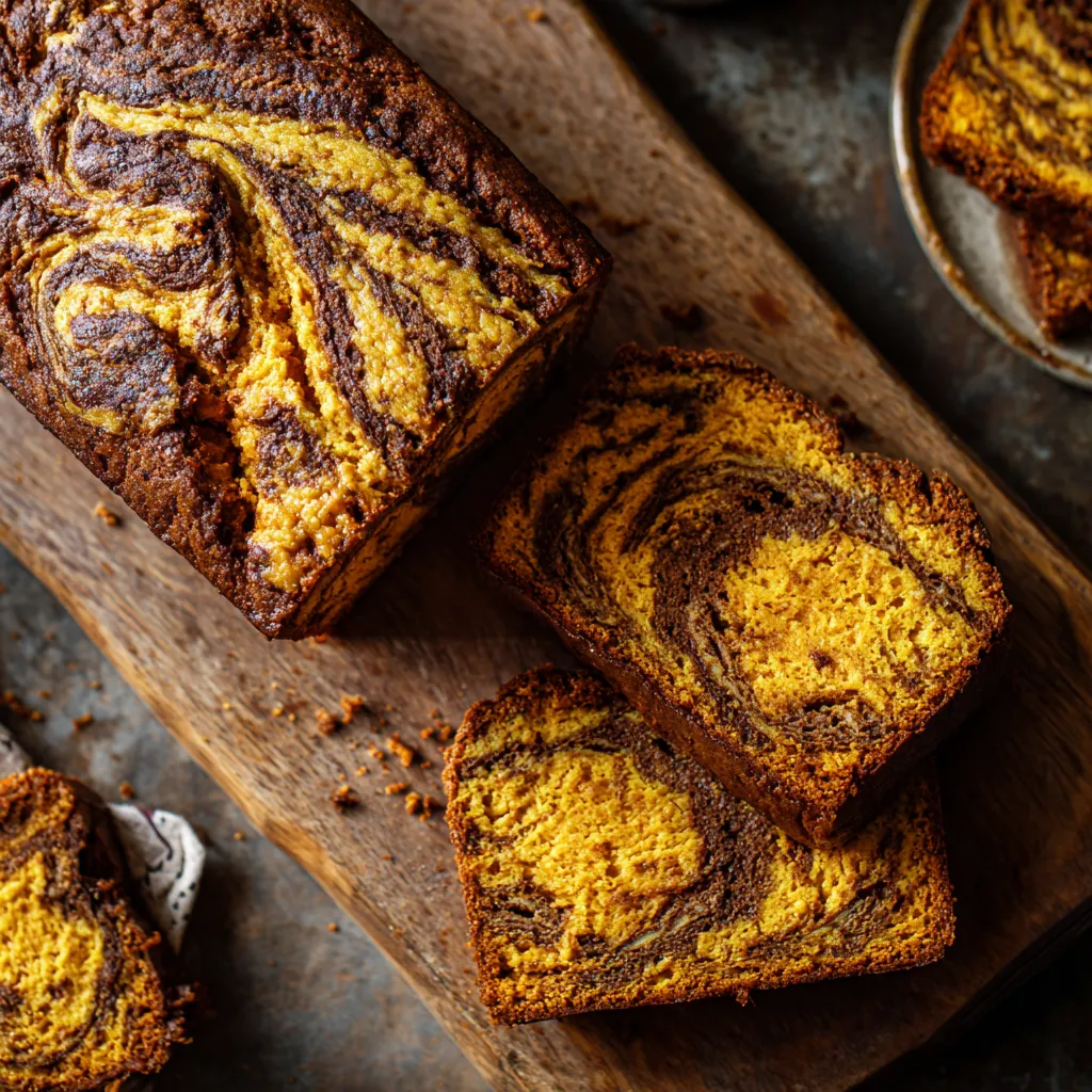 Pumpkin Bread with Tahini Swirl: A Cozy Fall Favorite with a Greek Twist