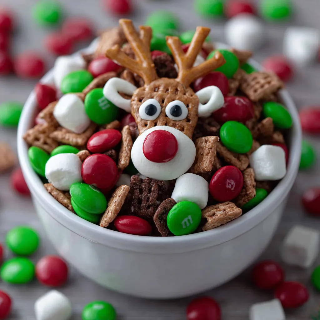 Red & Green M&M Reindeer Chow