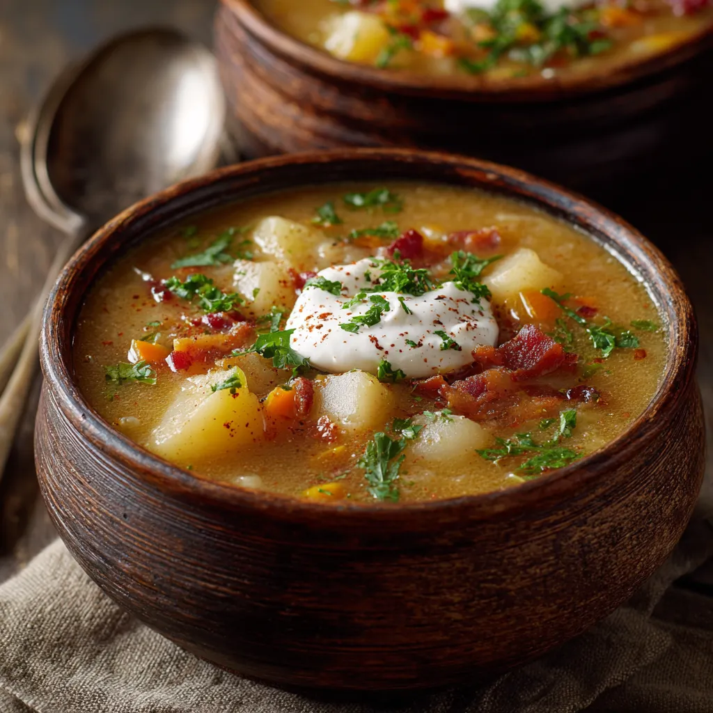 Slow Cooker Rustic Potato Soup – Long-Simmered, Ultra Comforting