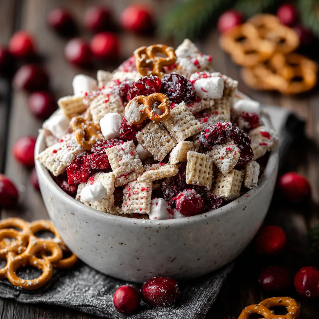 White Chocolate Cranberry Reindeer Chow