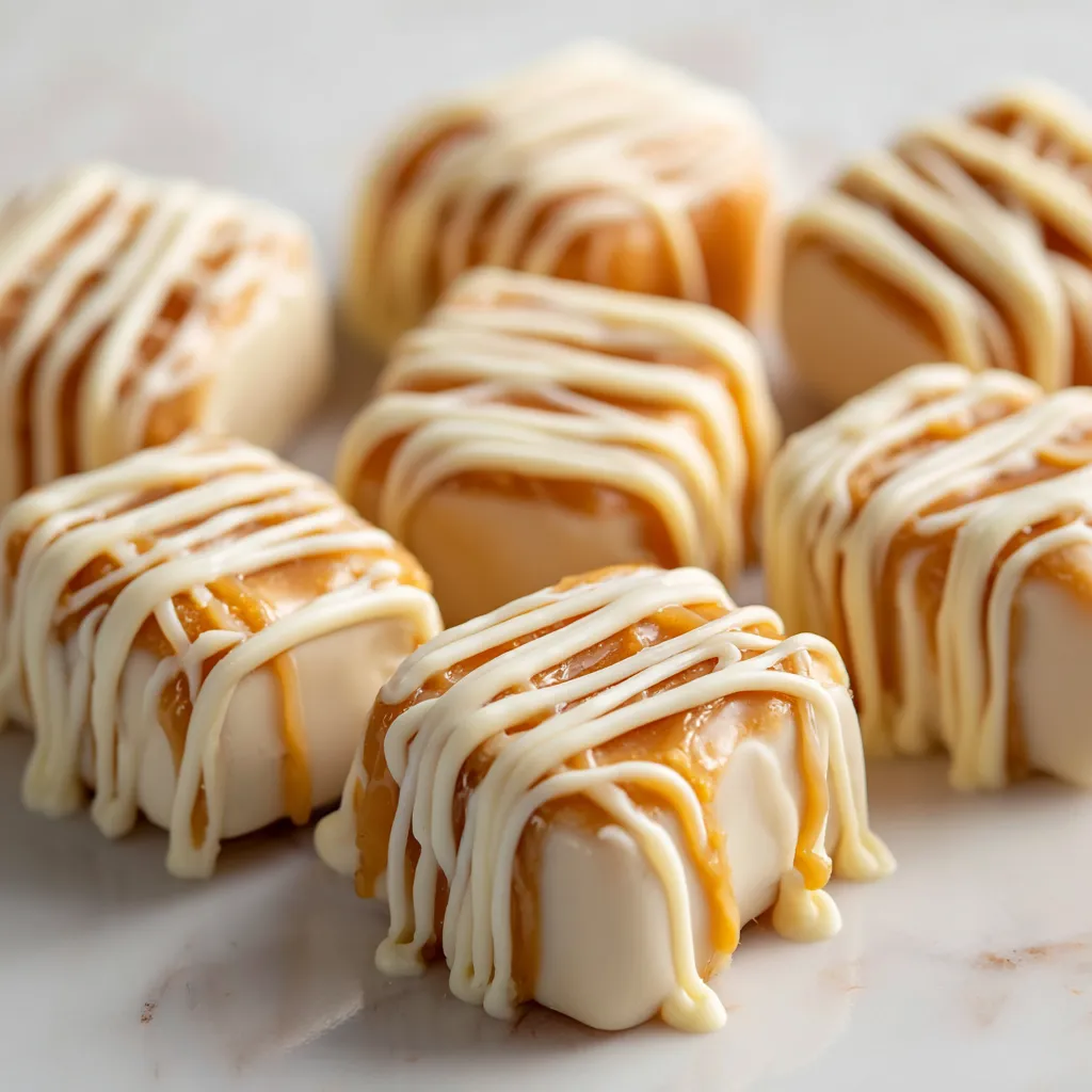 White Chocolate Drizzle Caramels