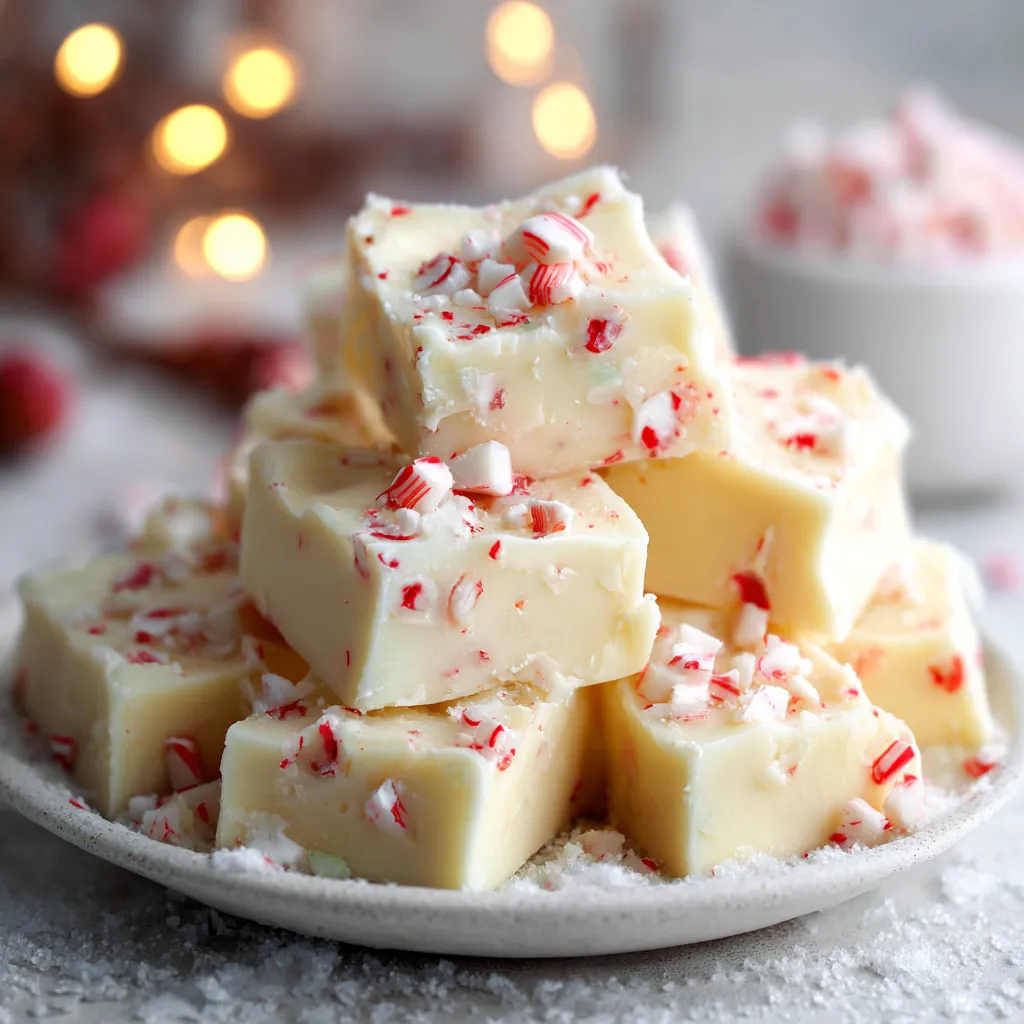White Chocolate Peppermint Fudge