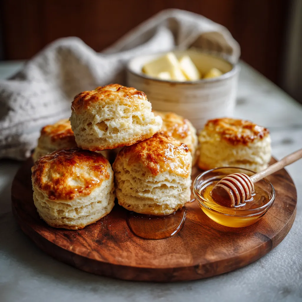 🥣 Buttermilk Biscuits with Honey Butter — Soft, Flaky, and Full of Love