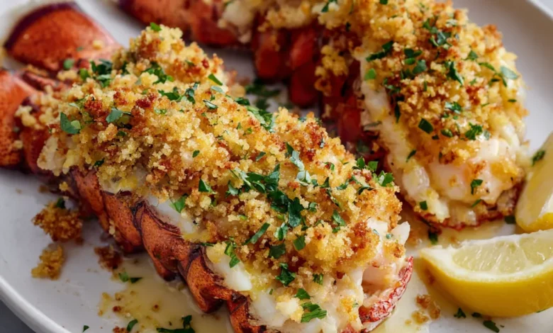 Baked Lobster Tails with Lemon Butter Crumbs