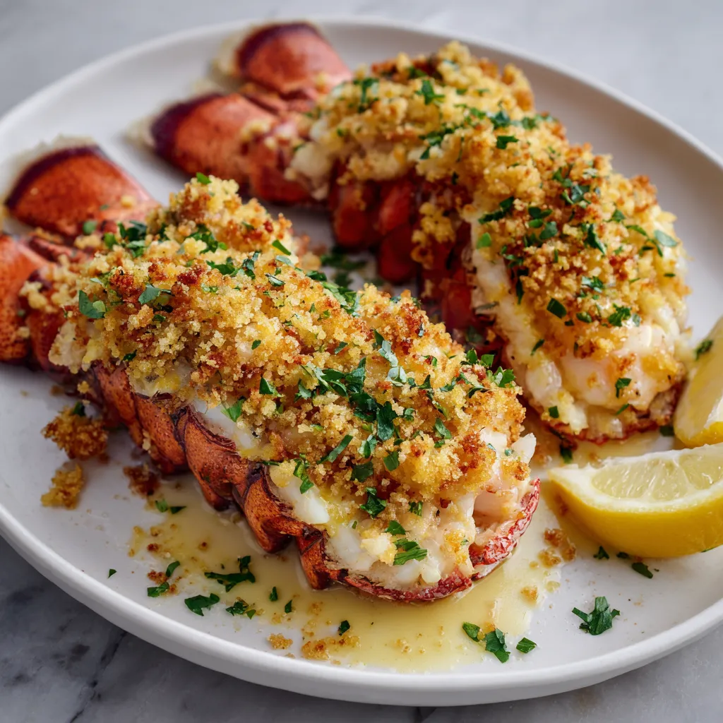 Baked Lobster Tails with Lemon Butter Crumbs