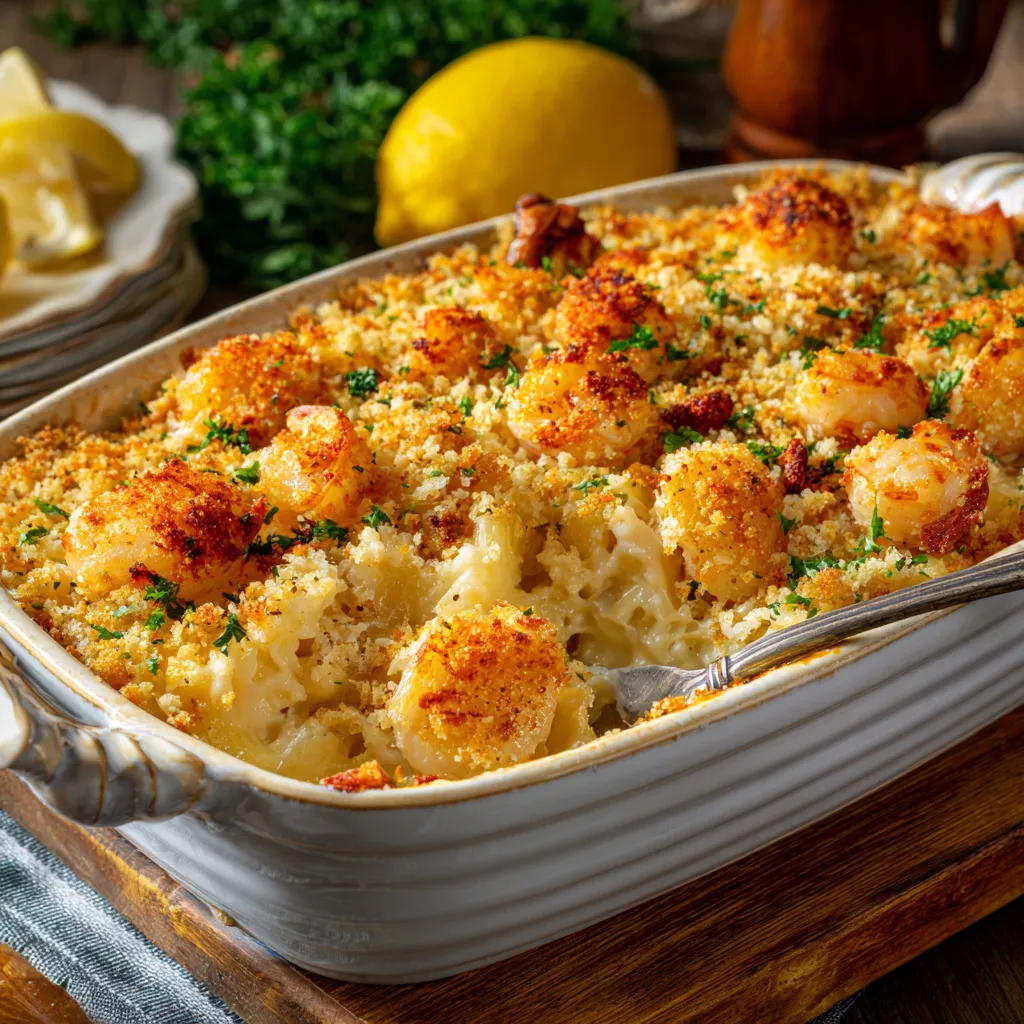 Baked Seafood Casserole with Ritz Topping