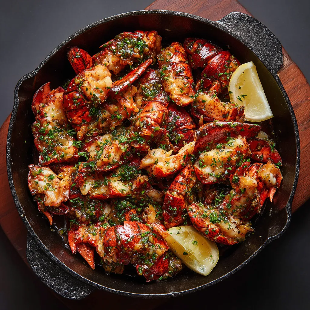 Cajun Butter Skillet Lobster Pieces