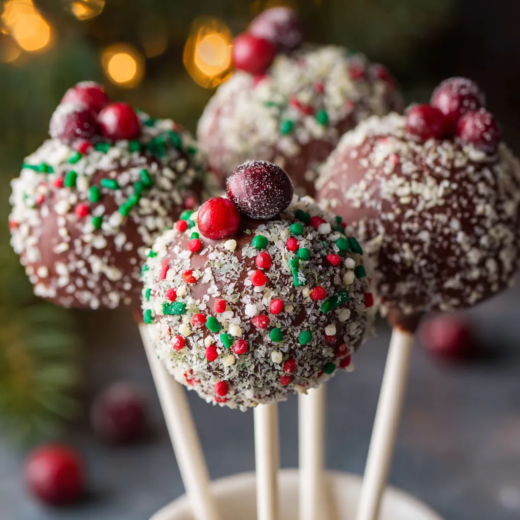 Chocolate Cranberry Christmas Cake Pops — A Joyful, Festive Treat Filled With Holiday Magic