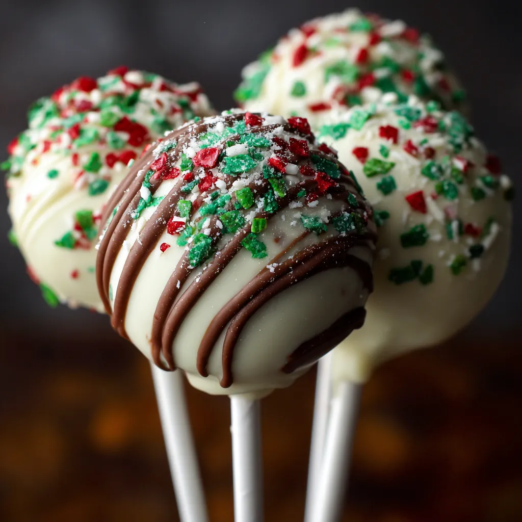 Chocolate Mint Christmas Cake Pops