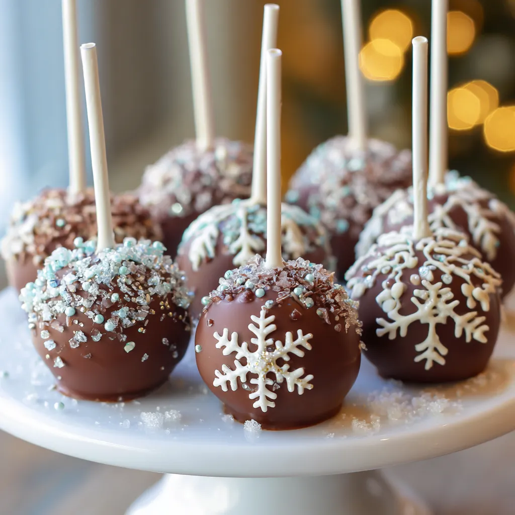 Chocolate Snowflake Cake Pops