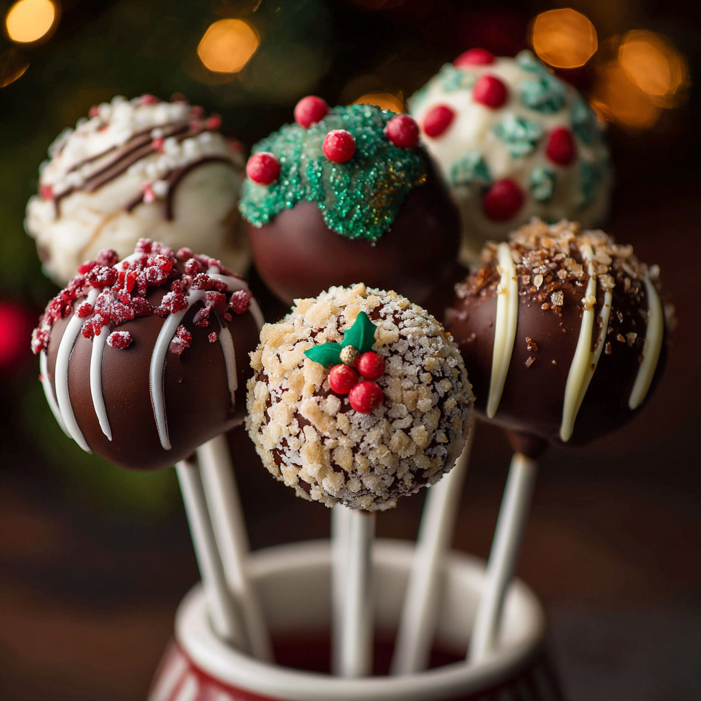Classic Chocolate Christmas Cake Pops