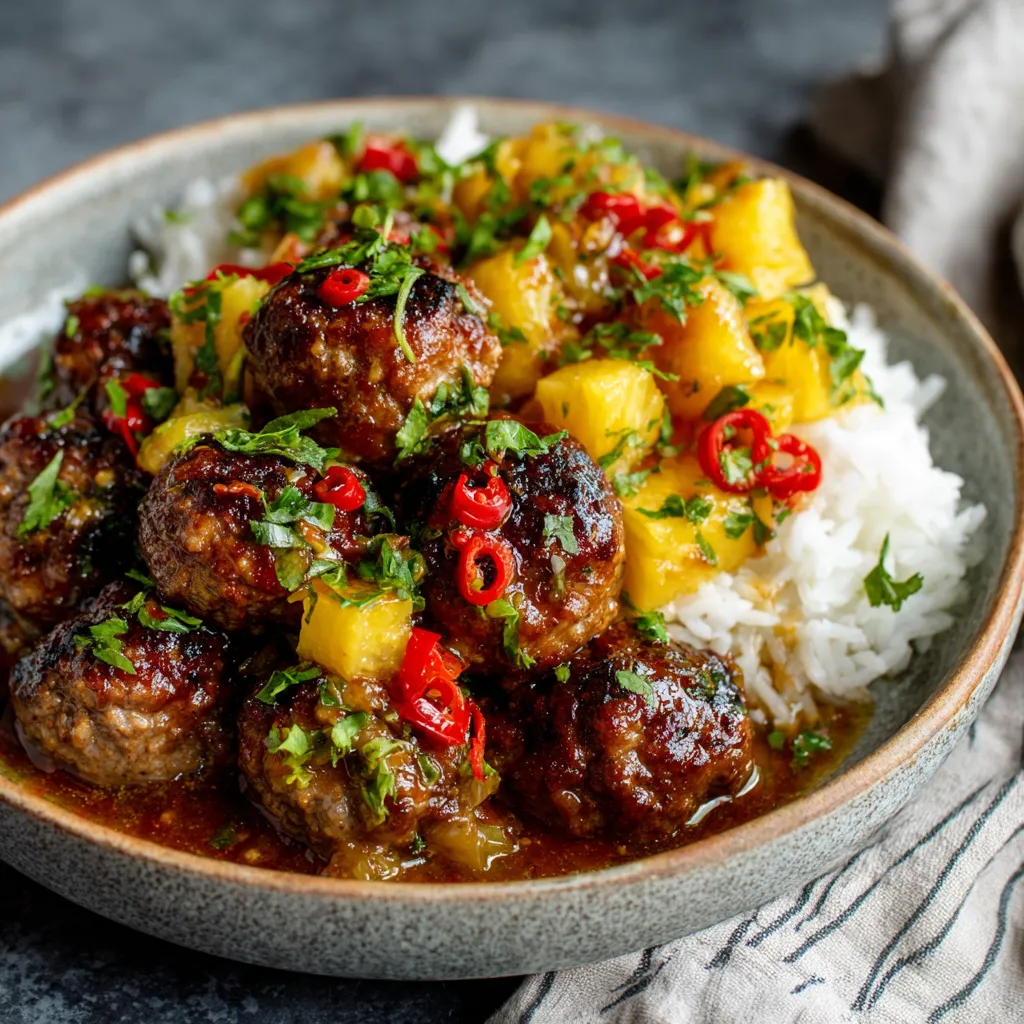 Classic Hawaiian Meatballs with Pineapple Sauce