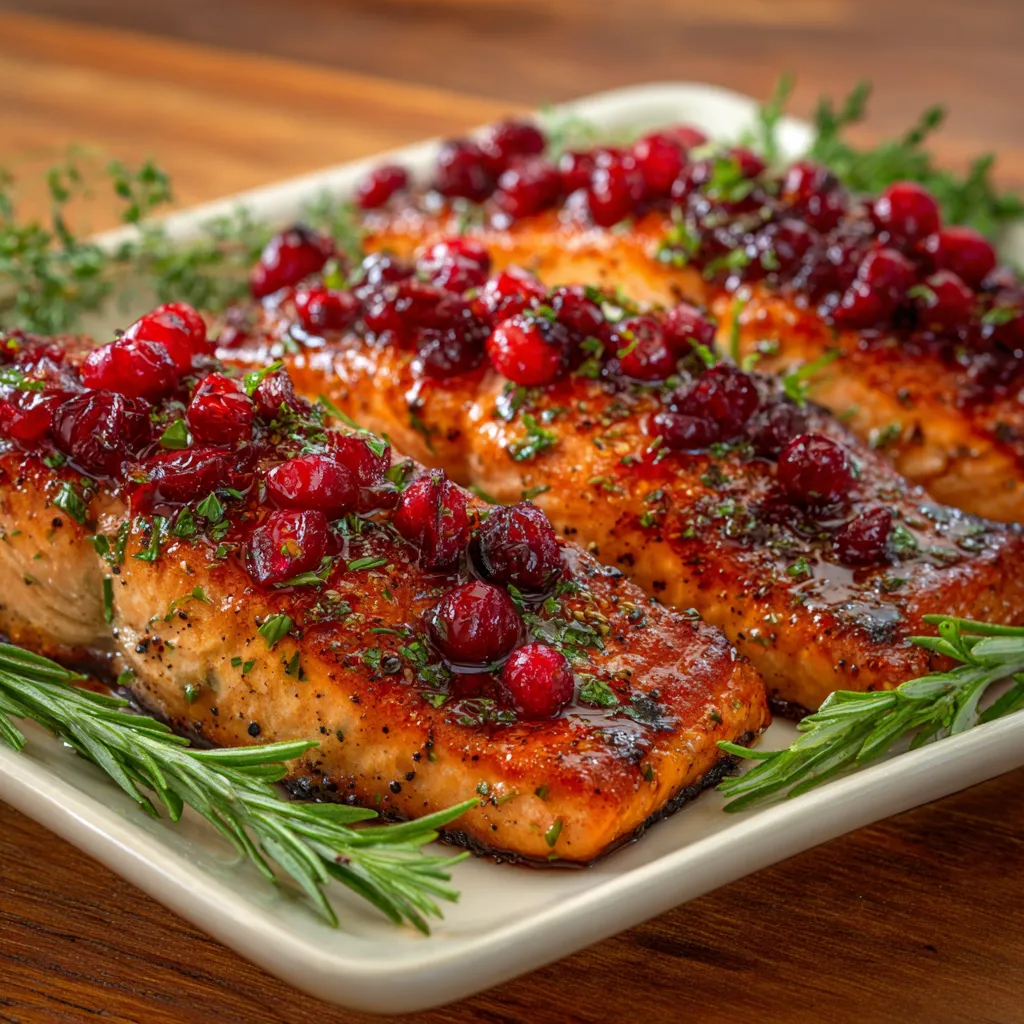 Cranberry-Glazed Salmon with Herbs