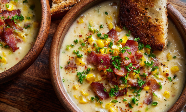 Creamy Corn Chowder with Bacon