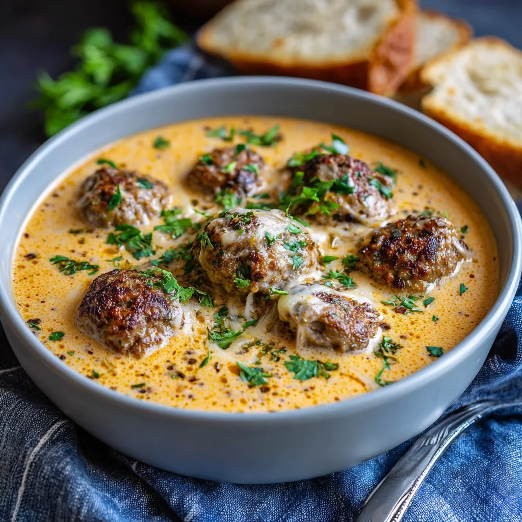 Creamy Italian Meatball Soup