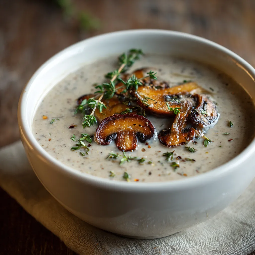 Creamy Mushroom Soup with Thyme