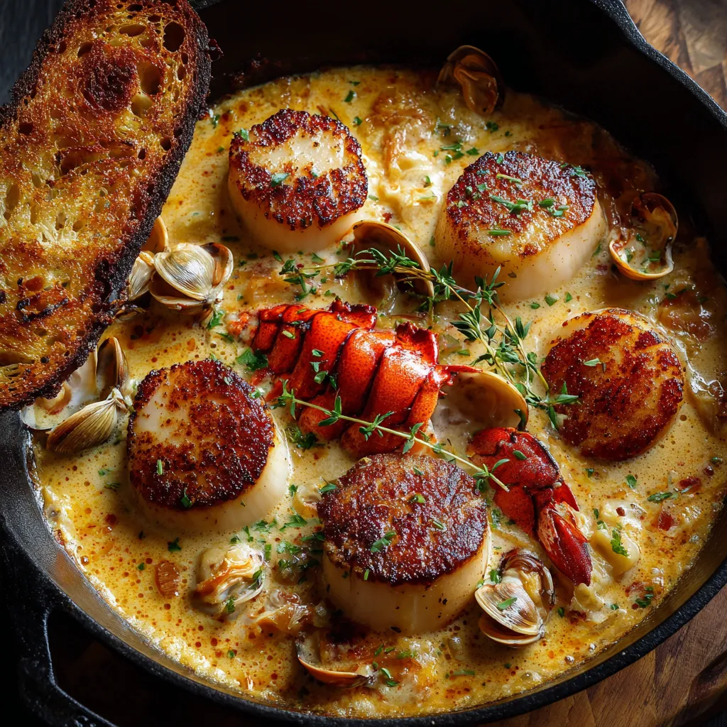 Creamy Scallop & Lobster Bake