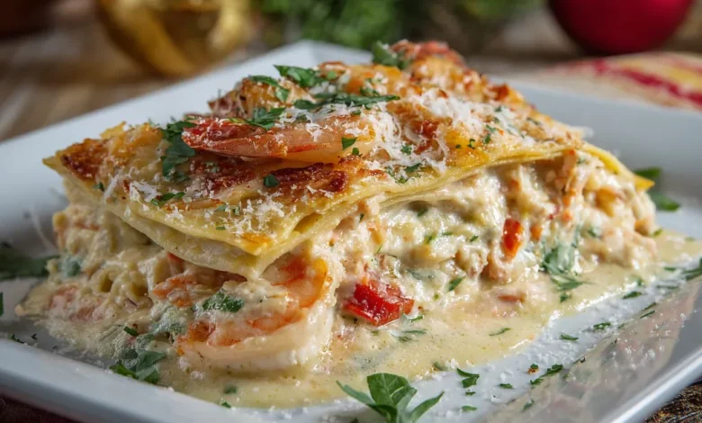 Creamy Shrimp and Crab Lasagna