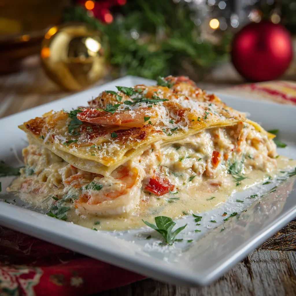 Creamy Shrimp and Crab Lasagna